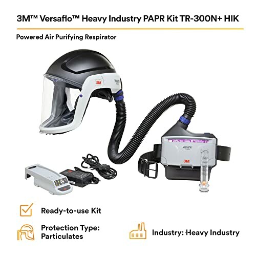 3M Versaflo heavy industry PAPR kit TR-300N+ HIK with powered air purifying respirator and accessories.