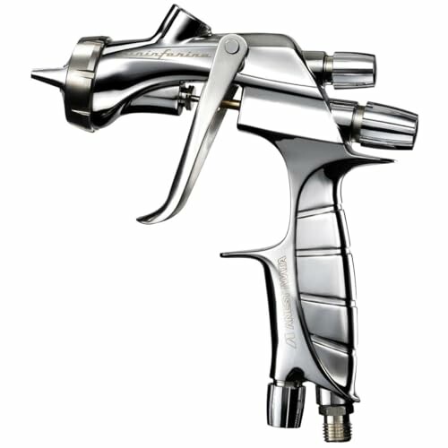 Chrome paint spray gun with ergonomic handle