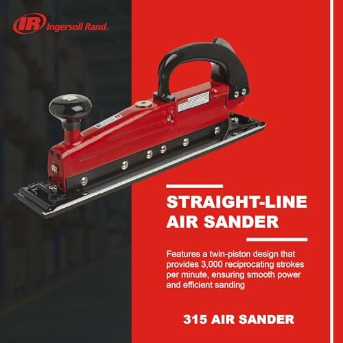 Ingersoll Rand straight-line air sander with twin-piston design.