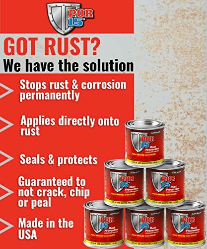 POR-15 rust prevention product advertisement with features and benefits