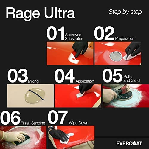 Step-by-step guide for Rage Ultra application with images and text instructions.